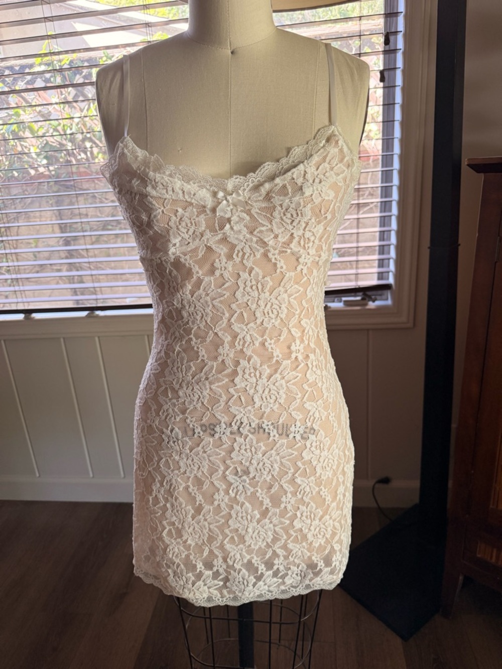 White Lace Slip Dress with Delicate Straps